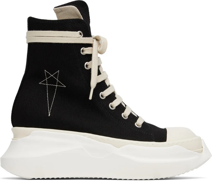 Rick Owens DRKSHDW Black Hollywood Abstract Sneak Sneakers