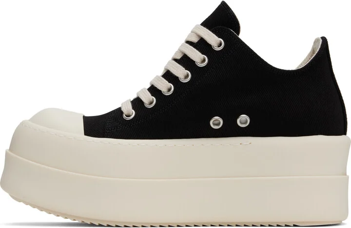 Rick Owens DRKSHDW Black Hollywood Double Bumper Low Sneaks Sneakers - Image 3