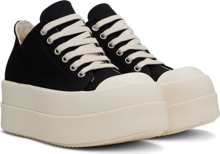 Rick Owens DRKSHDW Black Hollywood Double Bumper Low Sneaks Sneakers - Image 4