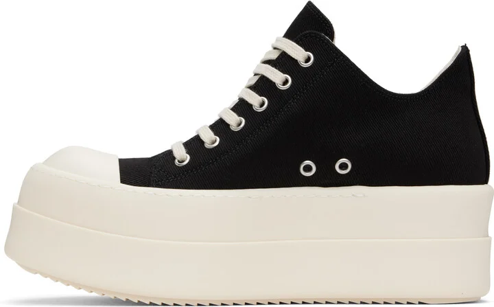 Rick Owens DRKSHDW Black Hollywood Double Bumper Low Sneaks Sneakers - Image 3