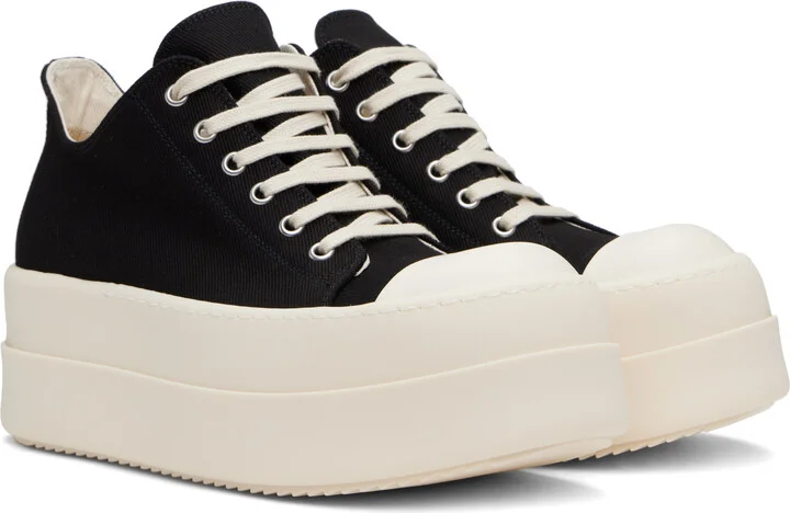 Rick Owens DRKSHDW Black Hollywood Double Bumper Low Sneaks Sneakers - Image 4