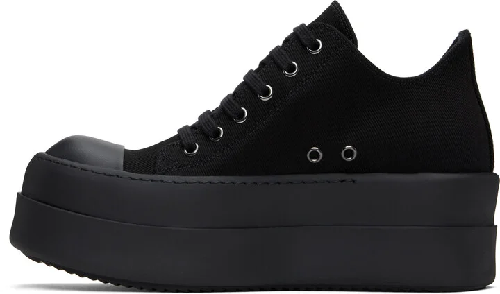 Rick Owens DRKSHDW Black Hollywood Double Bumper Low Sneaks Sneakers - Image 3