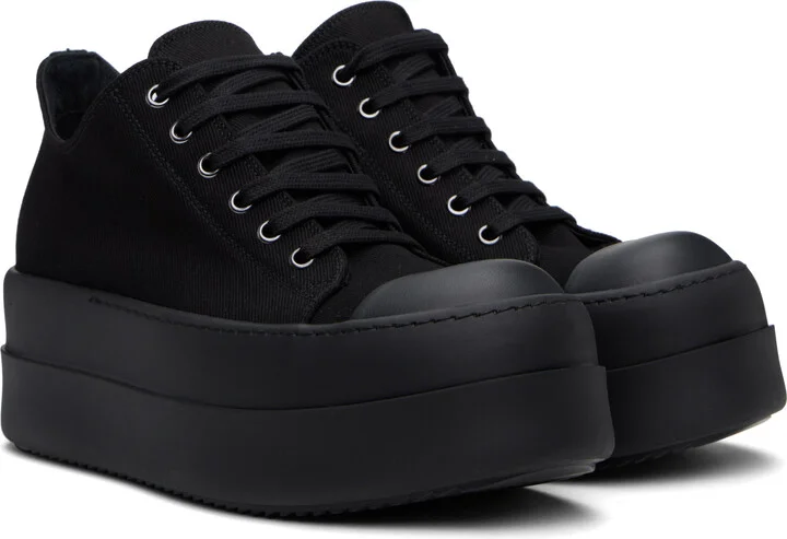 Rick Owens DRKSHDW Black Hollywood Double Bumper Low Sneaks Sneakers - Image 4