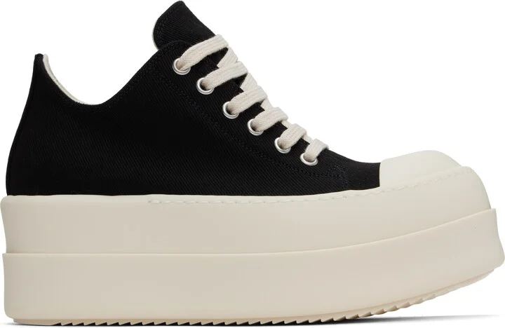 Rick Owens DRKSHDW Black Hollywood Double Bumper Low Sneaks Sneakers