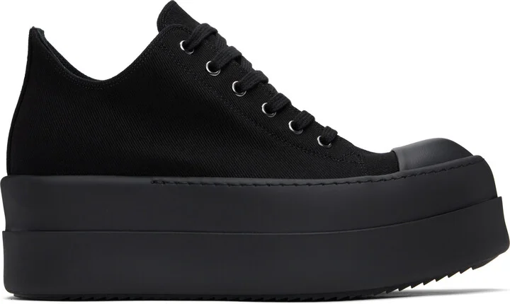 Rick Owens DRKSHDW Black Hollywood Double Bumper Low Sneaks Sneakers
