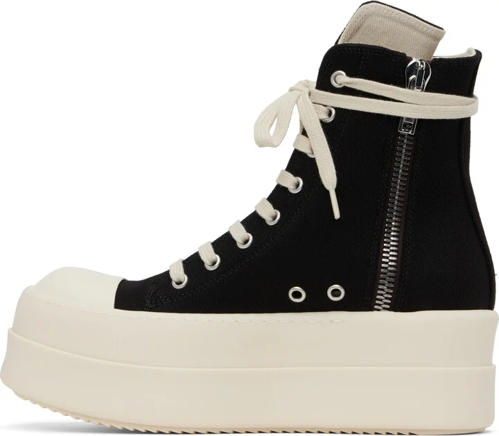 Rick Owens DRKSHDW Black Hollywood Double Bumper Sneakers - Image 3