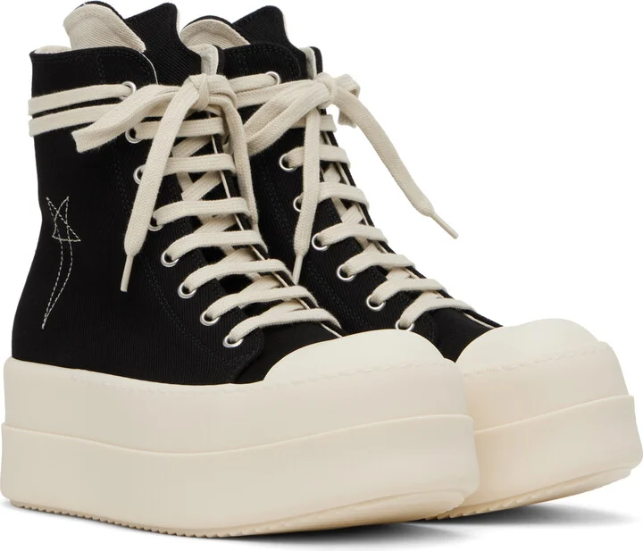 Rick Owens DRKSHDW Black Hollywood Double Bumper Sneakers - Image 4