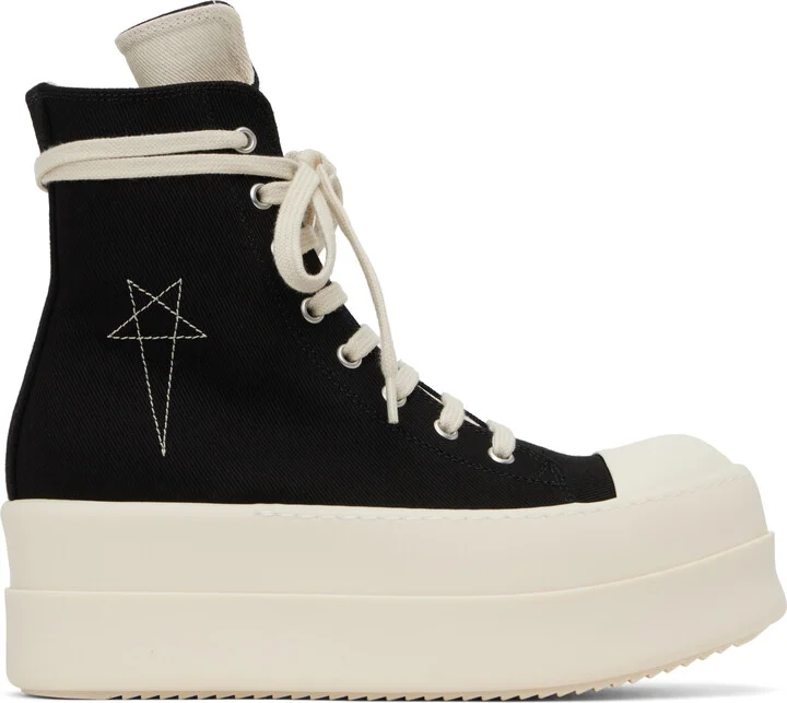 Rick Owens DRKSHDW Black Hollywood Double Bumper Sneakers