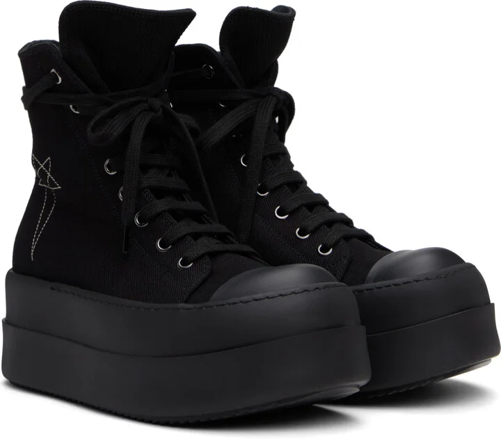 Rick Owens DRKSHDW Black Hollywood Double Bumper Sneaks Sneakers - Image 4