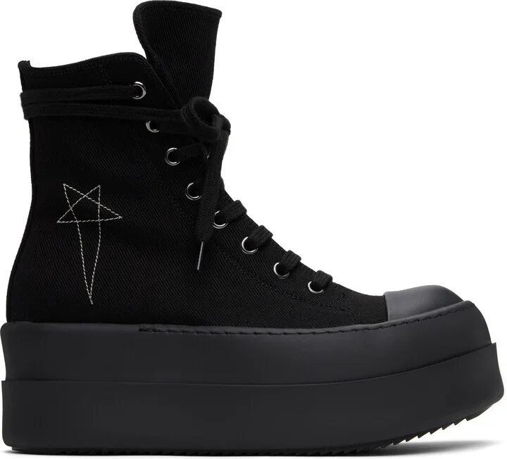 Rick Owens DRKSHDW Black Hollywood Double Bumper Sneaks Sneakers