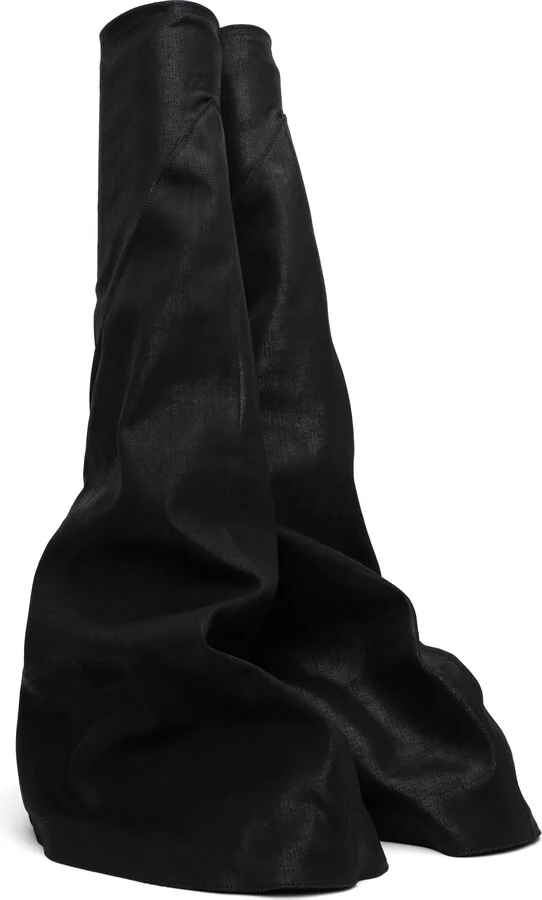 Rick Owens DRKSHDW Black Hollywood Fetish Tall Boots - Image 4