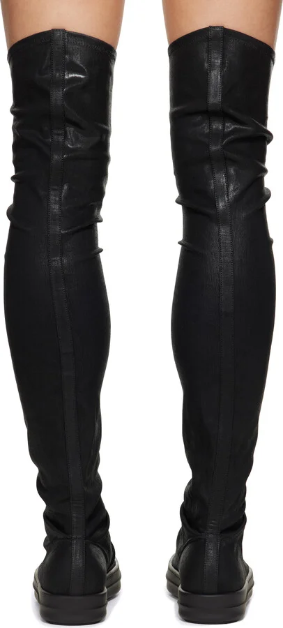 Rick Owens DRKSHDW Black Hollywood High Sock Sneaks Tall Boots - Image 2