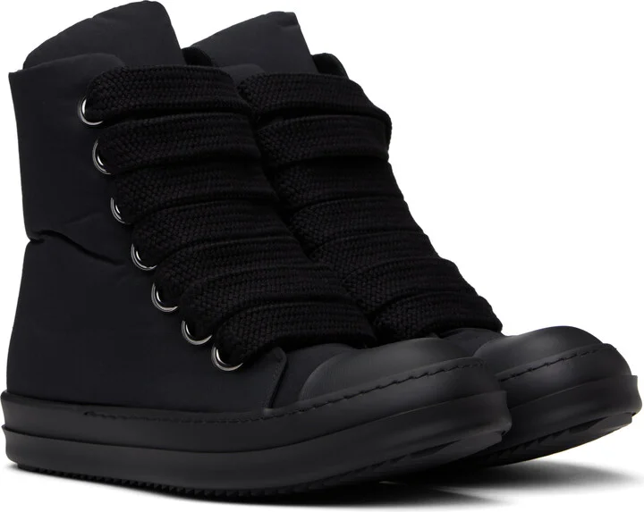 Rick Owens DRKSHDW Black Hollywood Jumbo Lace Puffer Sneakers - Image 4