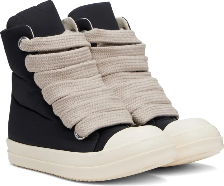 Rick Owens DRKSHDW Black Hollywood Jumbo Lace Puffer Sneaks Sneakers - Image 4