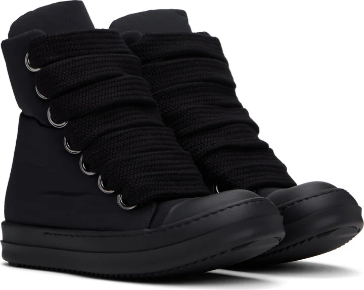 Rick Owens DRKSHDW Black Hollywood Jumbo Lace Puffer Sneaks Sneakers - Image 4