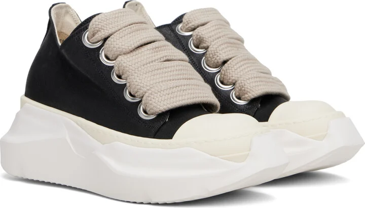 Rick Owens DRKSHDW Black Hollywood Jumbo Laces Abstract Low Sneak Sneakers - Image 4