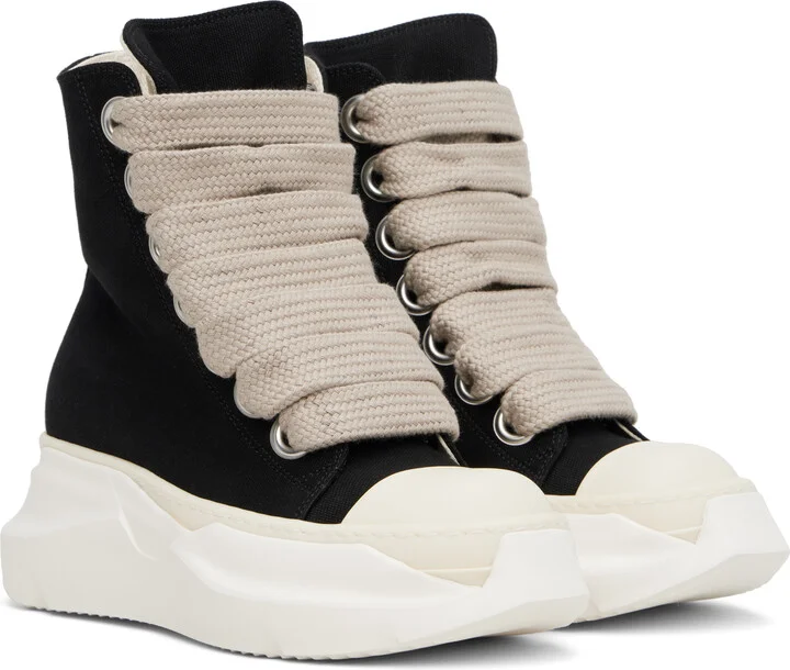 Rick Owens DRKSHDW Black Hollywood Jumbo Laces Abstract Sneak Sneakers - Image 4