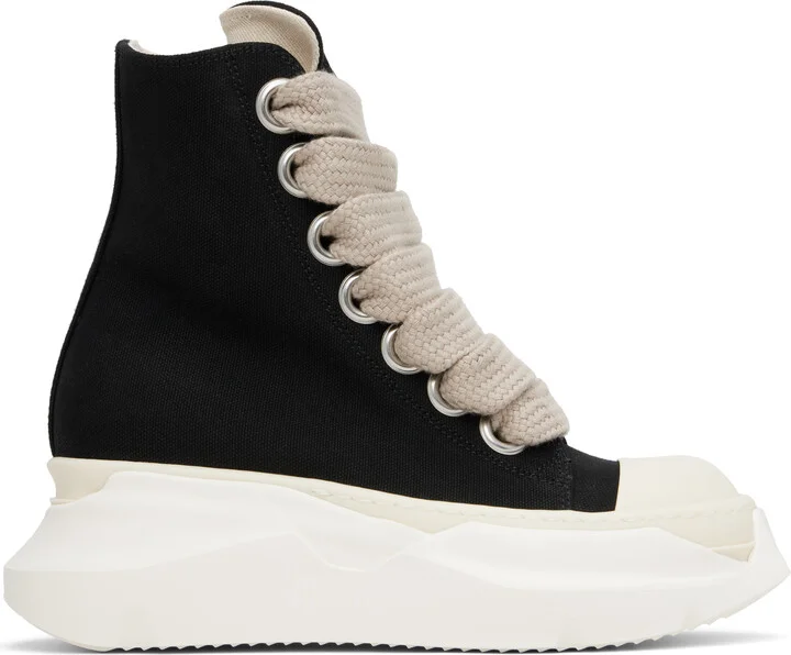 Rick Owens DRKSHDW Black Hollywood Jumbo Laces Abstract Sneak Sneakers
