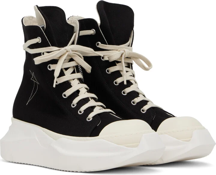 Rick Owens DRKSHDW Black Hollywood Jumbo Laces Abstract Sneakers - Image 4