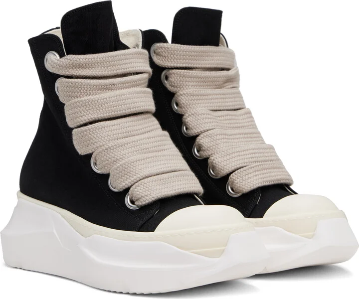 Rick Owens DRKSHDW Black Hollywood Jumbo Laces Abstract Sneaks Sneakers - Image 4