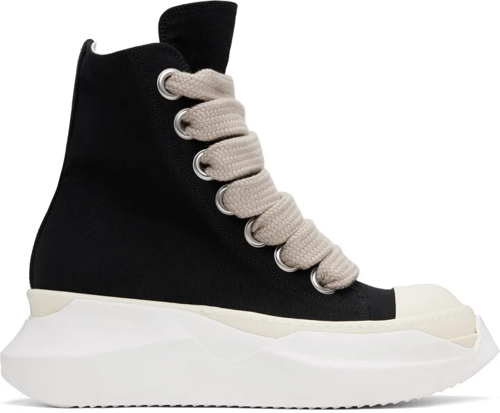 Rick Owens DRKSHDW Black Hollywood Jumbo Laces Abstract Sneaks Sneakers