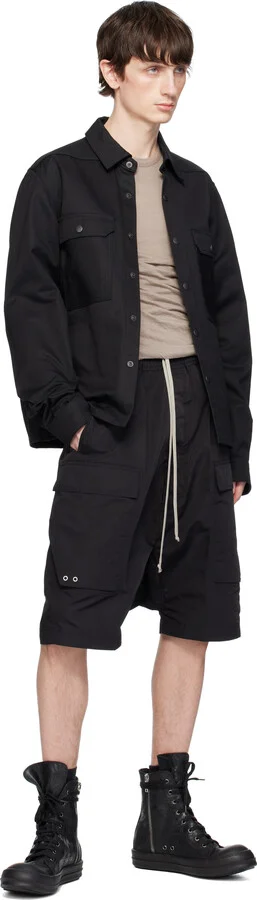 Rick Owens DRKSHDW Black Hollywood Megacrust Denim Sneaks Sneakers - Image 5