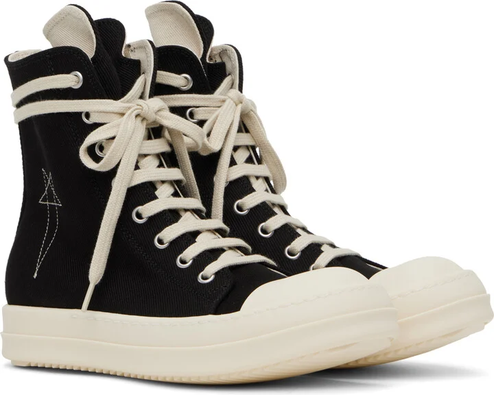 Rick Owens DRKSHDW Black Hollywood Sneakers - Image 4
