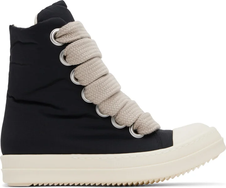 Rick Owens DRKSHDW Black & Off-White Hollywood Jumbo Lace Puffer Sneaks Sneakers