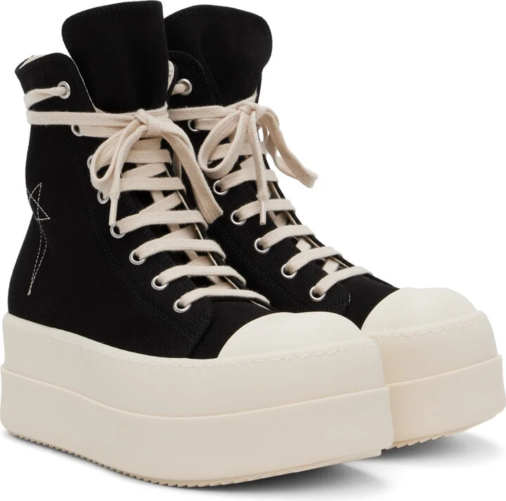 Rick Owens DRKSHDW Black Porterville Double Bumper Sneaks Sneakers - Image 4