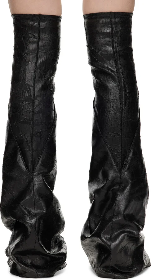 Rick Owens DRKSHDW Black Porterville Fetish Tall Boots - Image 2