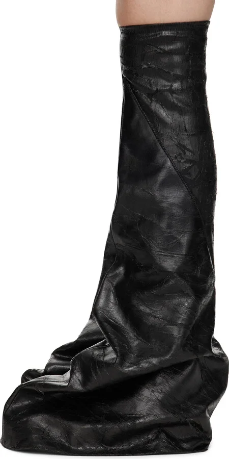 Rick Owens DRKSHDW Black Porterville Fetish Tall Boots - Image 3