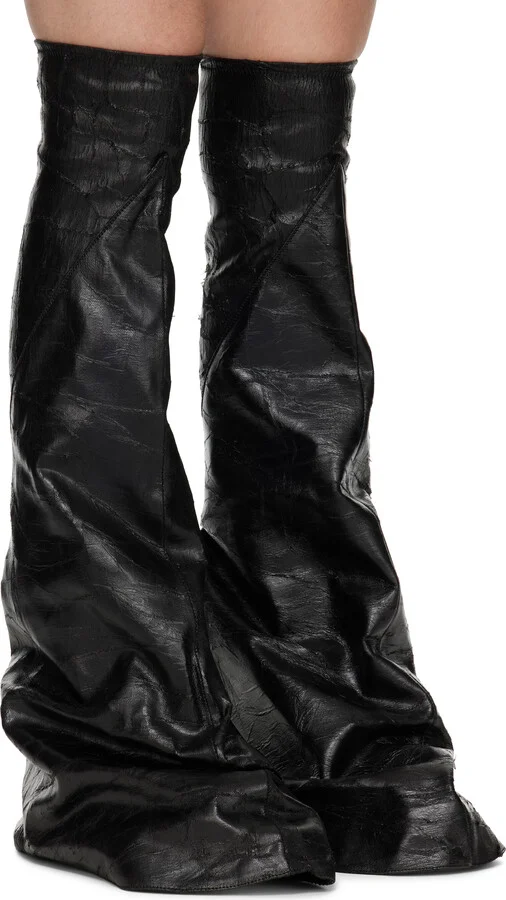 Rick Owens DRKSHDW Black Porterville Fetish Tall Boots - Image 4
