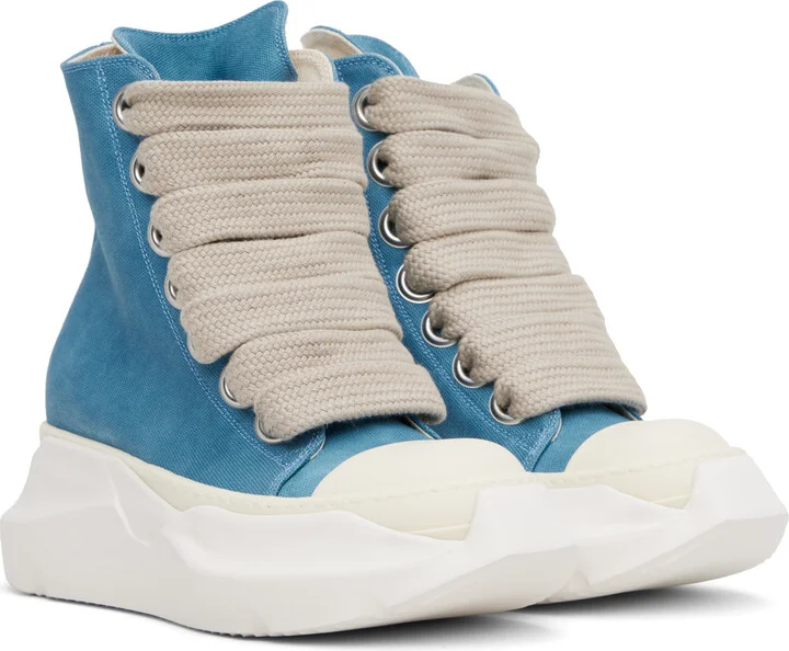 Rick Owens DRKSHDW Blue Hollywood Jumbo Laces Abstract Sneak Sneakers - Image 4