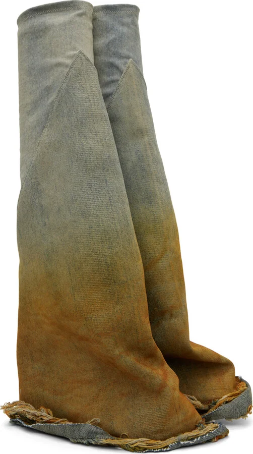 Rick Owens DRKSHDW Blue & Orange Fetish Sneakers - Image 4