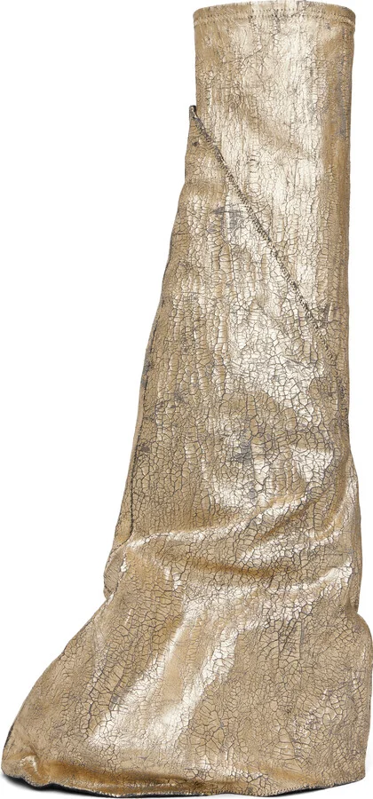 Rick Owens DRKSHDW Gold Hollywood Fetish Tall Boots - Image 3