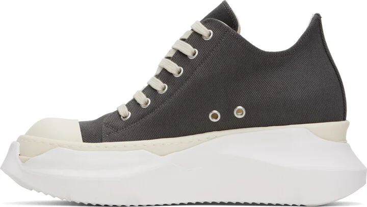 Rick Owens DRKSHDW Gray Hollywood Abstract Low Sneaks Sneakers - Image 3