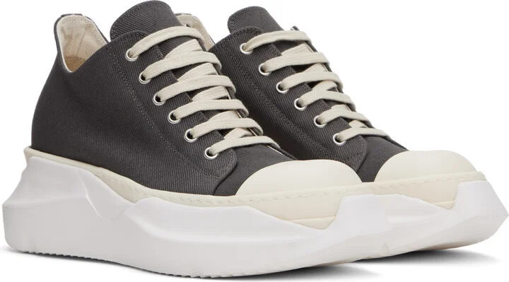 Rick Owens DRKSHDW Gray Hollywood Abstract Low Sneaks Sneakers - Image 4