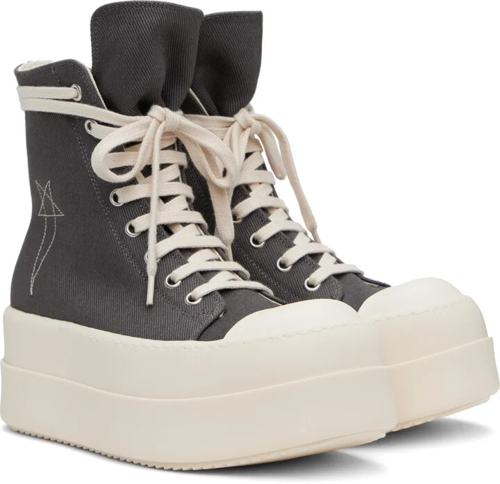 Rick Owens DRKSHDW Gray Hollywood Double Bumper Sneaks Sneakers - Image 4