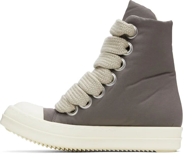 Rick Owens DRKSHDW Gray Hollywood Jumbo Lace Puffer Sneaks Sneakers - Image 3