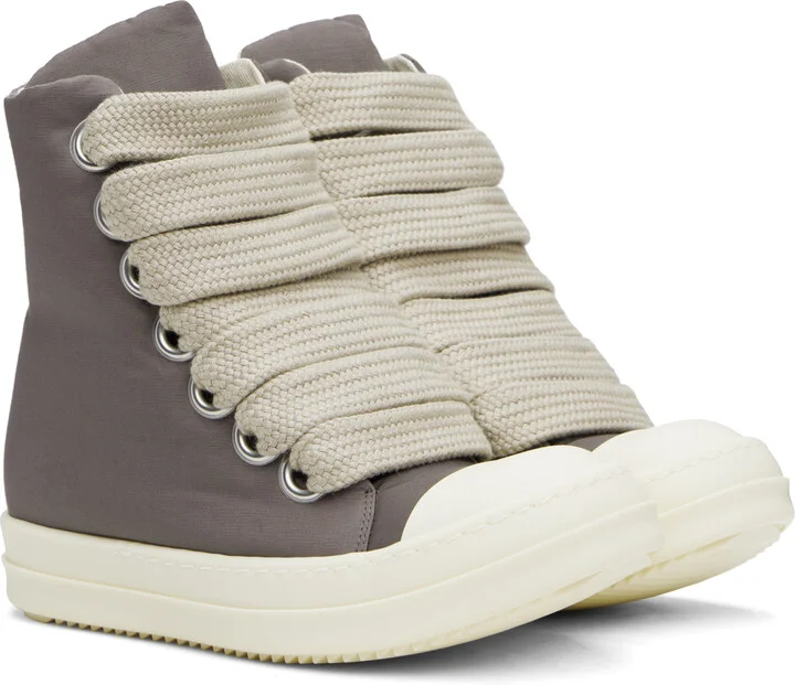 Rick Owens DRKSHDW Gray Hollywood Jumbo Lace Puffer Sneaks Sneakers - Image 4