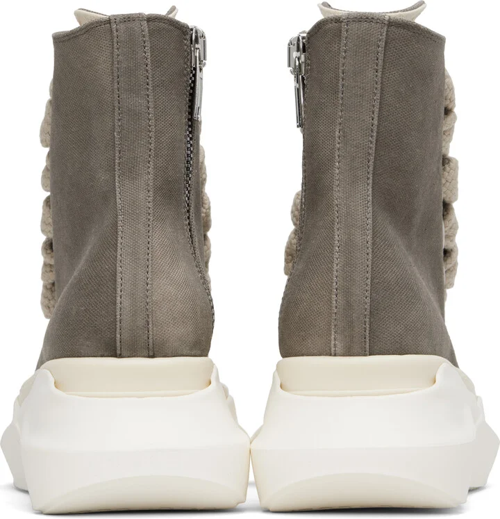 Rick Owens DRKSHDW Gray Hollywood Jumbo Laces Abstract Sneak Sneakers - Image 2