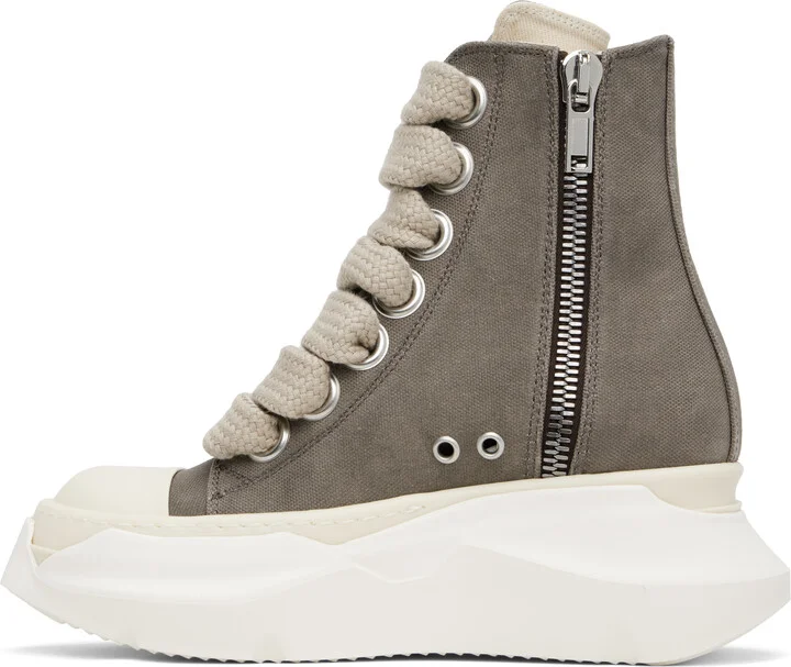 Rick Owens DRKSHDW Gray Hollywood Jumbo Laces Abstract Sneak Sneakers - Image 3
