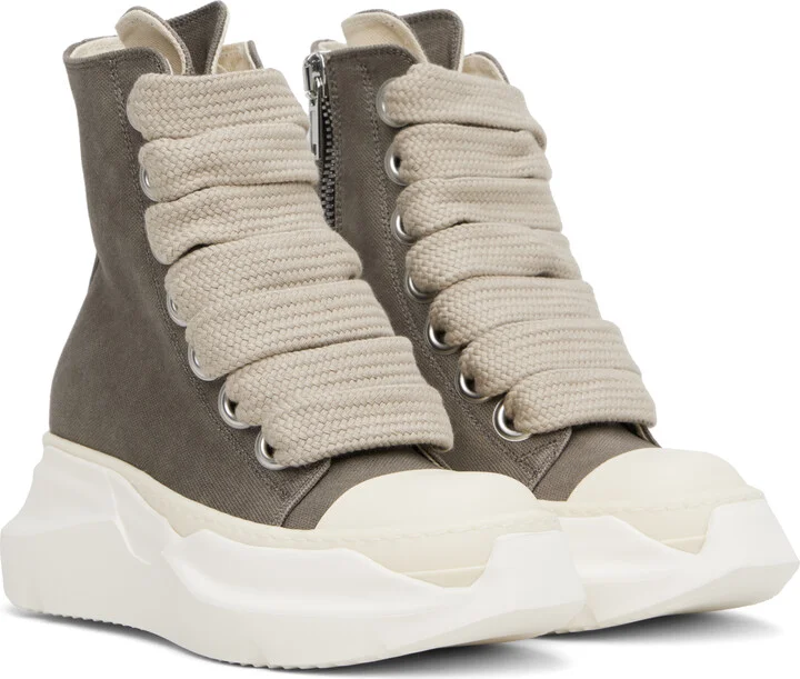 Rick Owens DRKSHDW Gray Hollywood Jumbo Laces Abstract Sneak Sneakers - Image 4