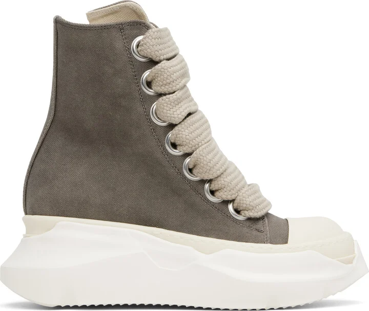 Rick Owens DRKSHDW Gray Hollywood Jumbo Laces Abstract Sneak Sneakers