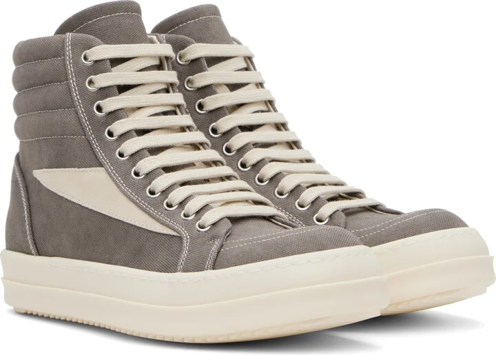 Rick Owens DRKSHDW Gray Hollywood Vintage High Sneakers - Image 4