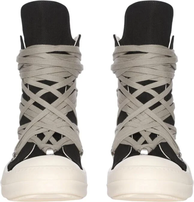 Rick Owens Drkshdw Megalace Overdyed Denim Sneakers - Image 2