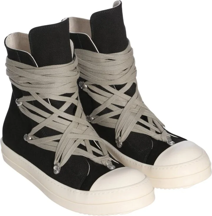 Rick Owens Drkshdw Megalace Overdyed Denim Sneakers - Image 6
