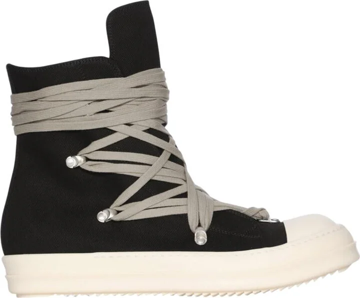 Rick Owens Drkshdw Megalace Overdyed Denim Sneakers