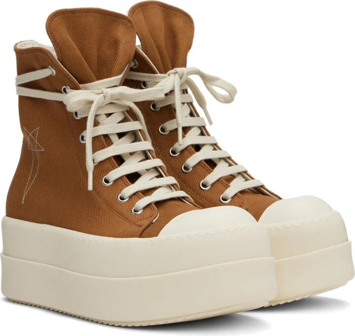 Rick Owens DRKSHDW Orange Hollywood Double Bumper Sneaks Sneakers - Image 4