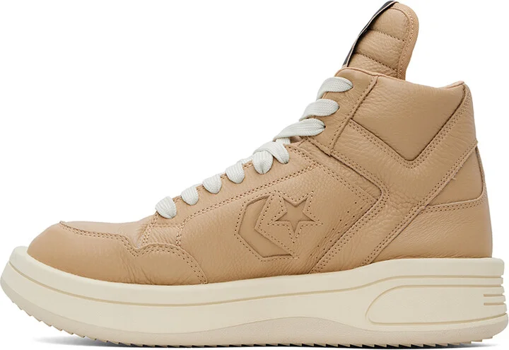 Rick Owens DRKSHDW Tan Converse Edition TURBOWPN Mid Sneakers - Image 3